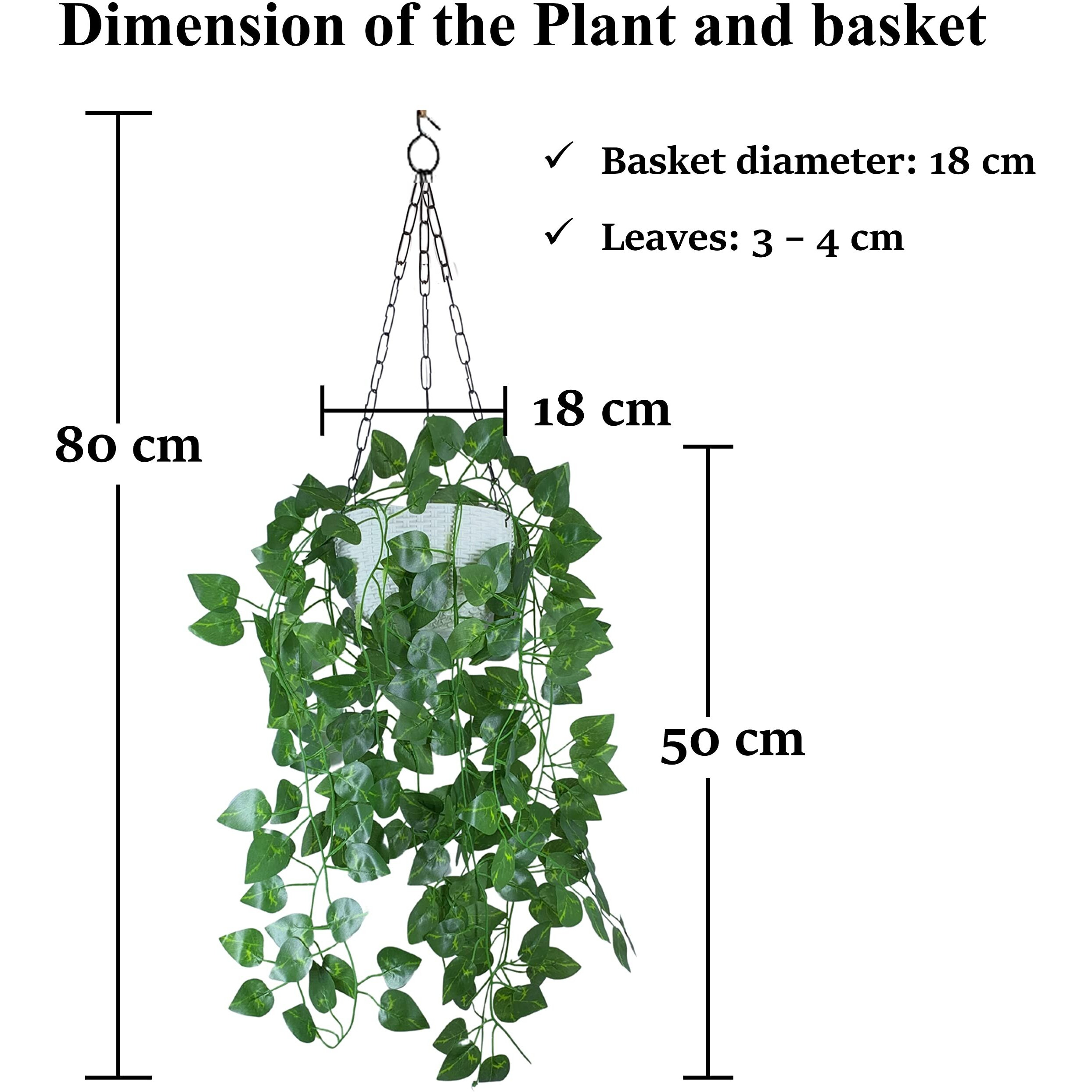 Tdas Plastic Artificial Plants With Pot Leaves Hanging Ivy Garlands Plant Greenery Vine Creeper Home Decor Door Wall Balcony Decoration Party Festival Craft (Design1)