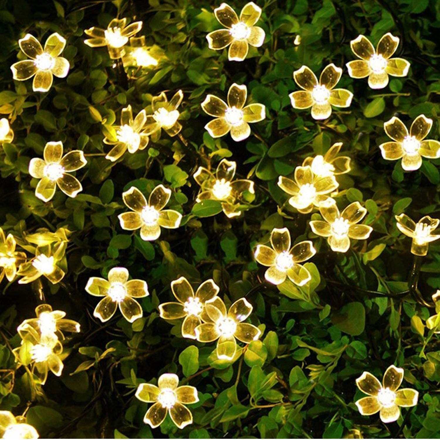 One94Store 42 Flower LED Made in India Silicon Flower Curtain String Window Festival Lights Indoor Outdoor Home Decoration Series for Diwali, Christmas, Wedding, Party, Home(12 Meter, Warm White)