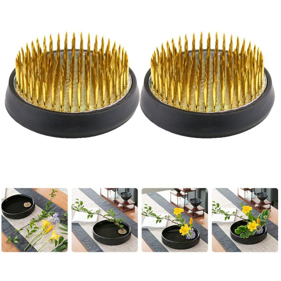 HEALLILY 2pcs Round Flower Arrangers Frog Flower Fixed Tools Japanese Flower Holder Floral Arrangement Pin Holder for DIY Flower Craft