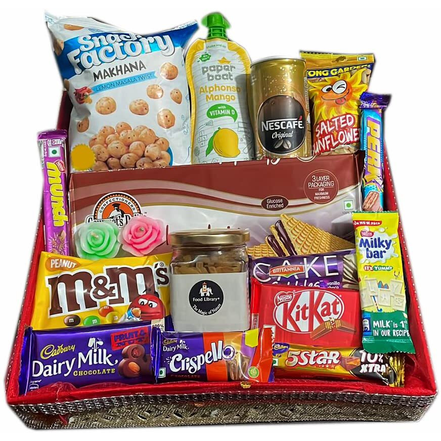 Food Library The Magic of Nature Diwali Gift Hamper Basket for Family/Friend/Corporate/Wedding/diwali/Christmas/Bhai dooj/rakhi (All Occasions) (Assorted snacks)