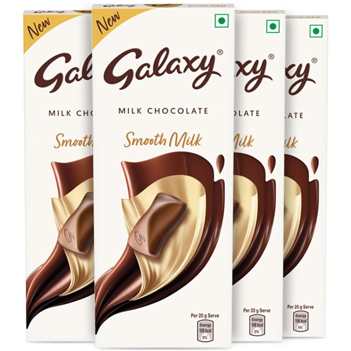 Galaxy Smooth Milk Chocolate Bar, Rakhi Gift Pack, Loaded with the Goodness of Milk & Cocoa, Perfect for Gifting & Sharing, 110g, Pack of 4