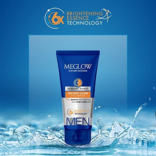 Meglow Men combo Pack of 3- Fairness Cream 50 g(1) and Mens Instant Glow Facewash 70g (2) for Brighter and Refreshing Skin | Rakhi Gift for Brother | Gift for Husband and Boyfriend