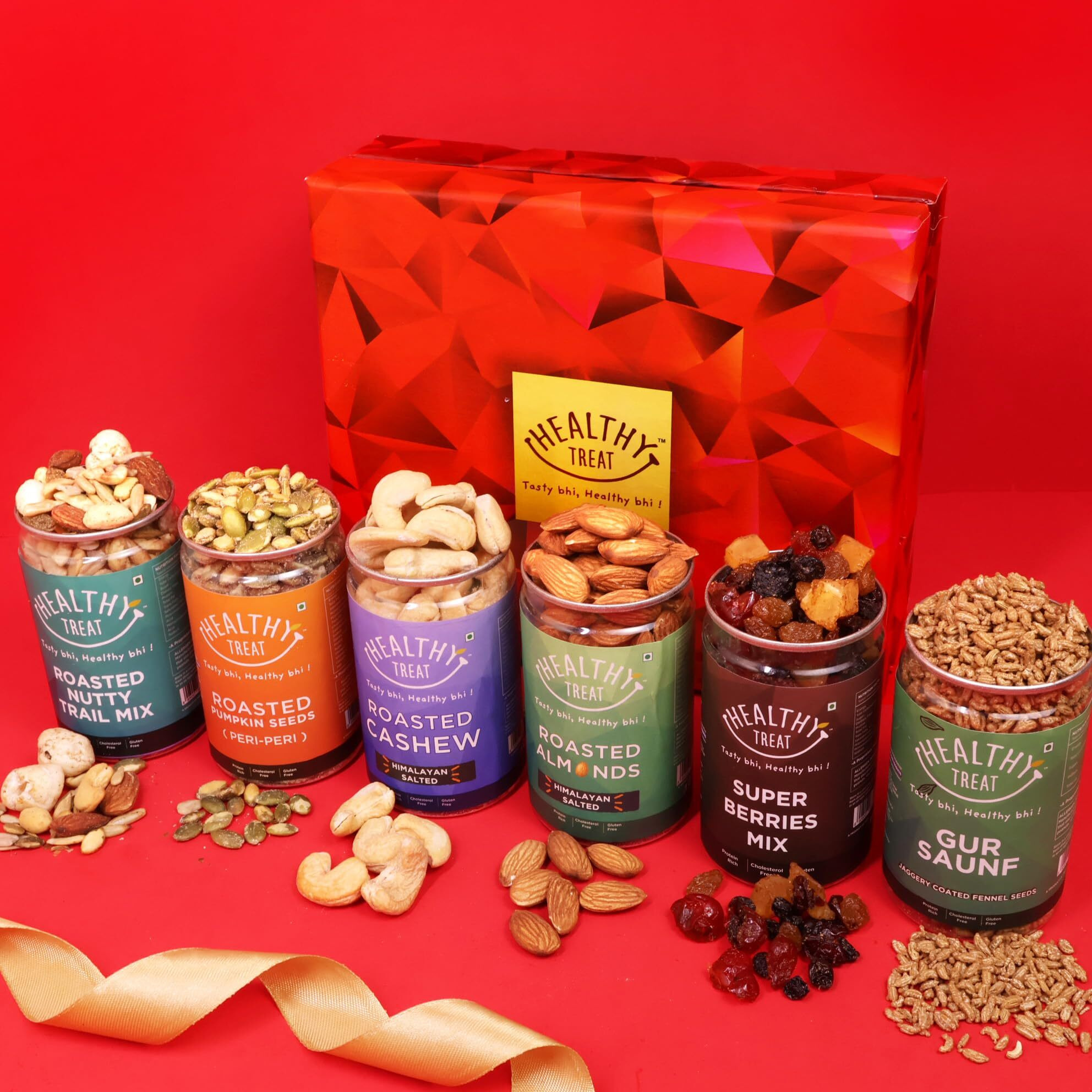 Healthy Treat Royal Treat Rakhi Gift Hamper | Rakhi gift for Brother and Sister | Festival Gift Hamper | Birthday, Anniversary Gift Hamper | Rakhi Gift Box | Raksha Bandhan Gift Hamper | Roasted Dry Fruits and Snacks Gift Box Hamper