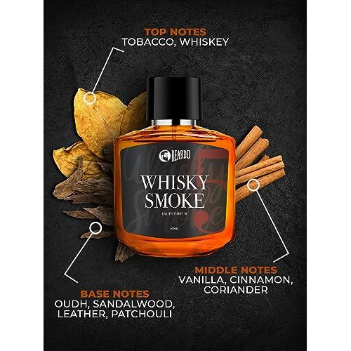 Beardo Whisky Smoke Perfume for Men, 100ml | Spicy, Woody - Oudh Scent Eau De Parfum | Long Lasting Mens Perfume | Best Date Night Fragrance Body Spray | Rakhi Gift For Brother | Gift For Friends