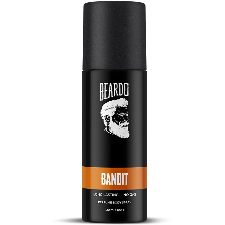 Beardo Perfume Body Spray for men - BANDIT, 120ml | Long Lasting No Gas Deo For Men | Bergamot, Oakmoss, Tonka Bean Notes Deodorant for Men | Gift for men | Rakhi Gift For Brother | Gift For Friends