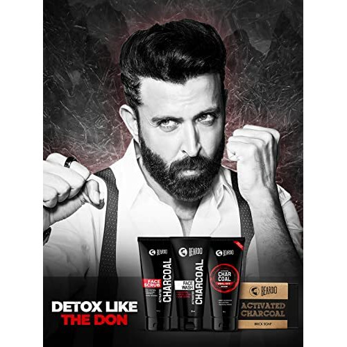 Beardo Charcoal 4-in-1 Giftset for Men | Complete Face & Body kit, pack of 4 (Facewash, Peel-off mask, Scrub, Soap) | Best Gift For Men | Gift for Husband | Rakhi Gift for Brother | Friendship Day Gift