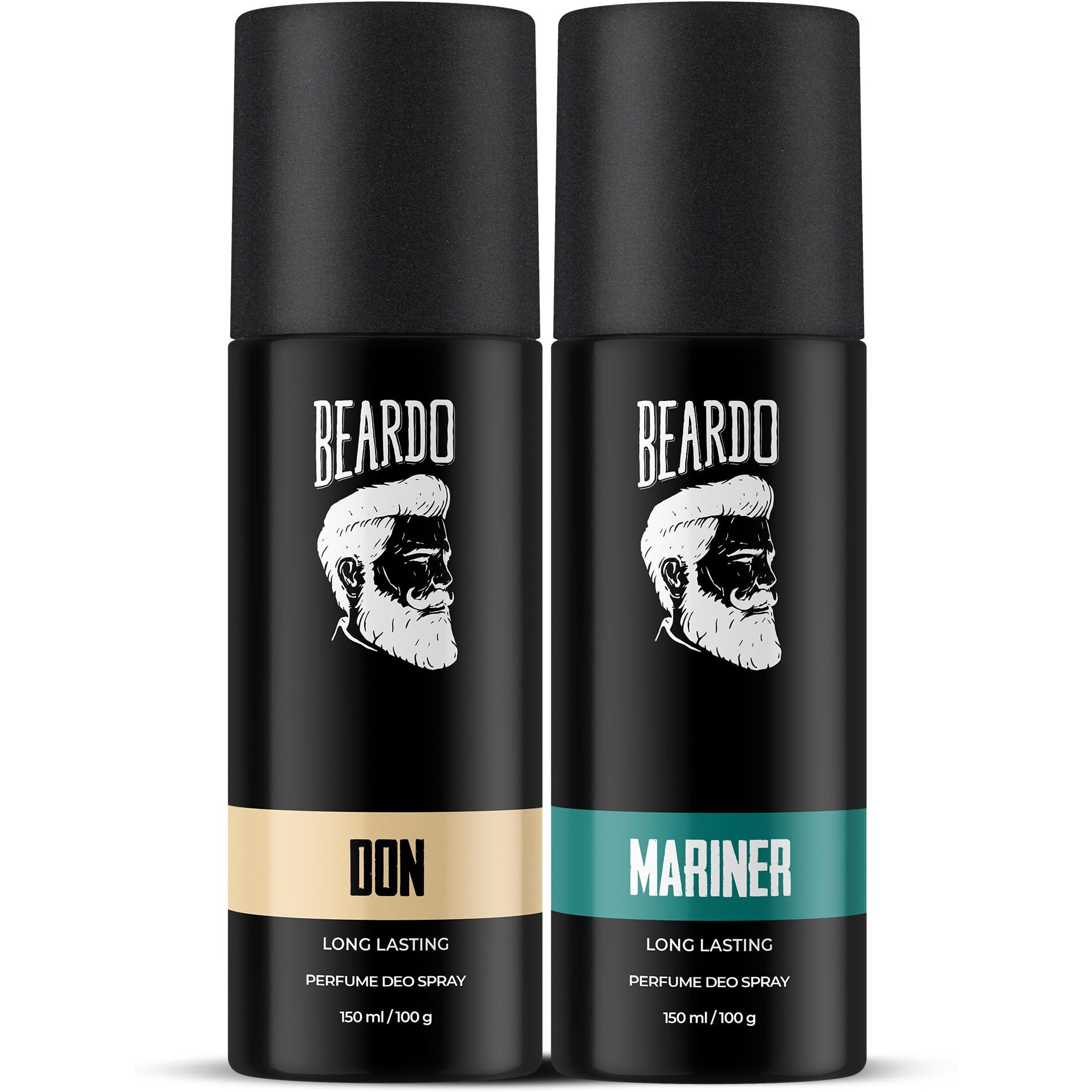 Beardo Mariner & Don Perfume Body Spray 150ml Each Combo | Long Lasting | Deo For Men | Deodorant for Men | Fresh, Aqua Notes | Rakhi Gift For Brother | Gift For Friends