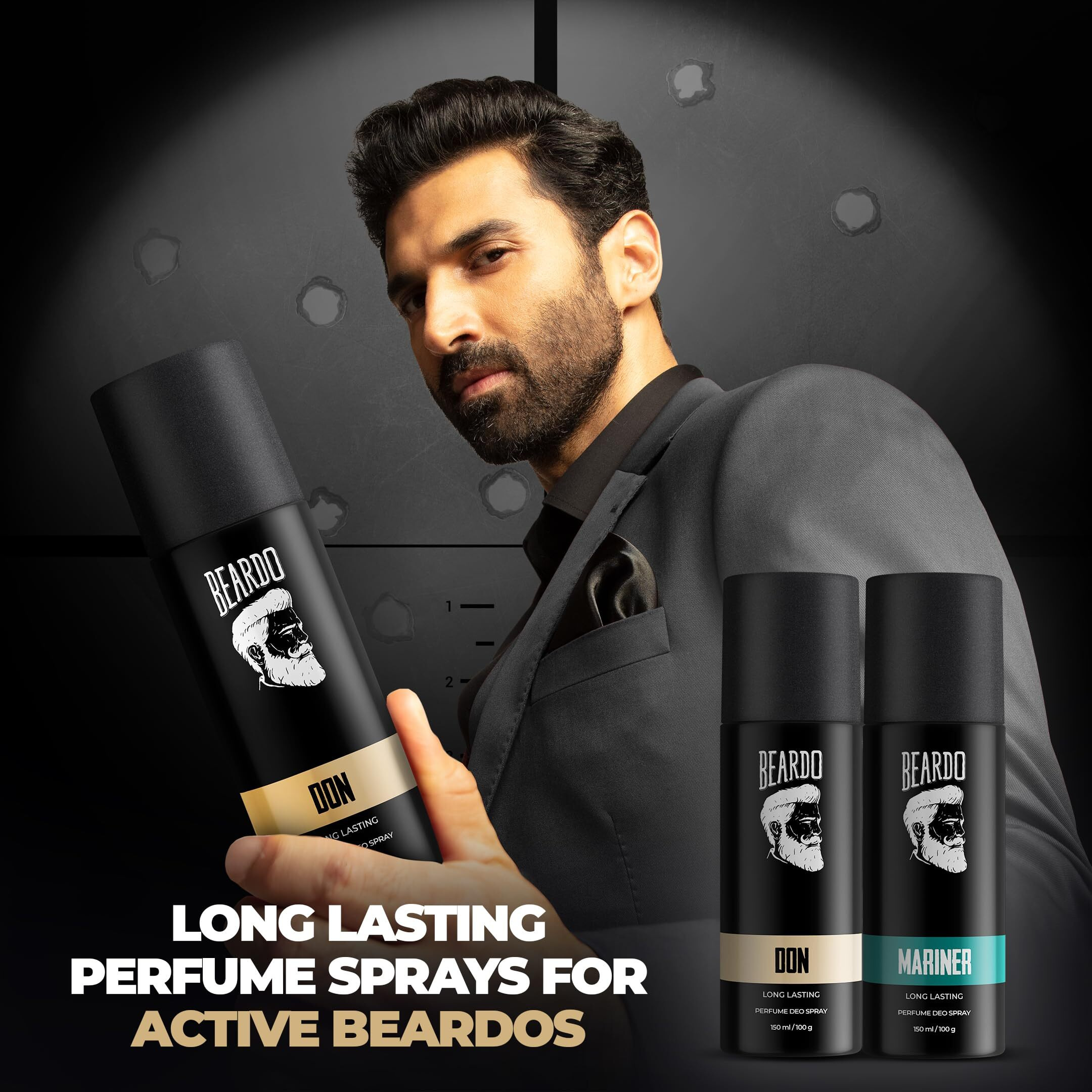 Beardo Mariner & Don Perfume Body Spray 150ml Each Combo | Long Lasting | Deo For Men | Deodorant for Men | Fresh, Aqua Notes | Rakhi Gift For Brother | Gift For Friends