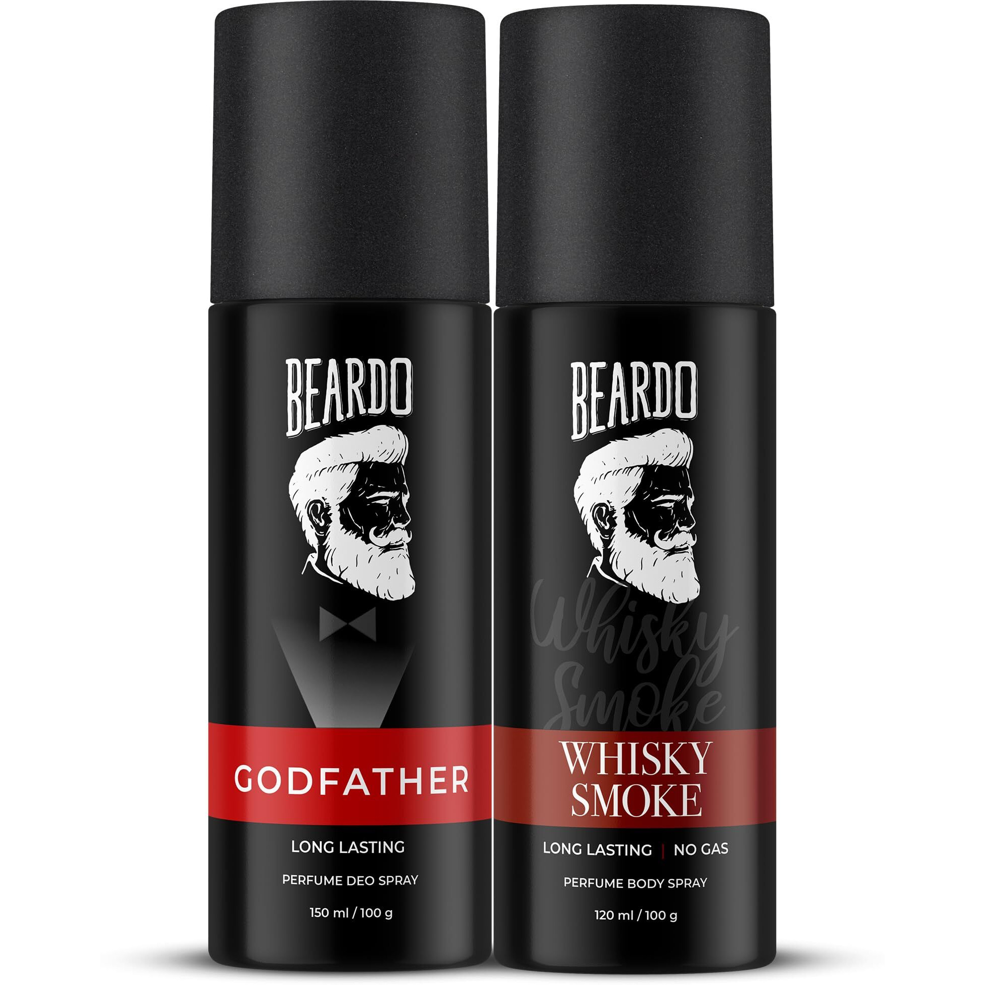 Beardo Godfather & Whisky Smoke Perfume Body Spray Combo (Set of 2) Citrus Aromatic Spicy | Deodorant | Deo For Men | Long Lasting Perfume| Rakhi Gift For Brother | Gift For Friends