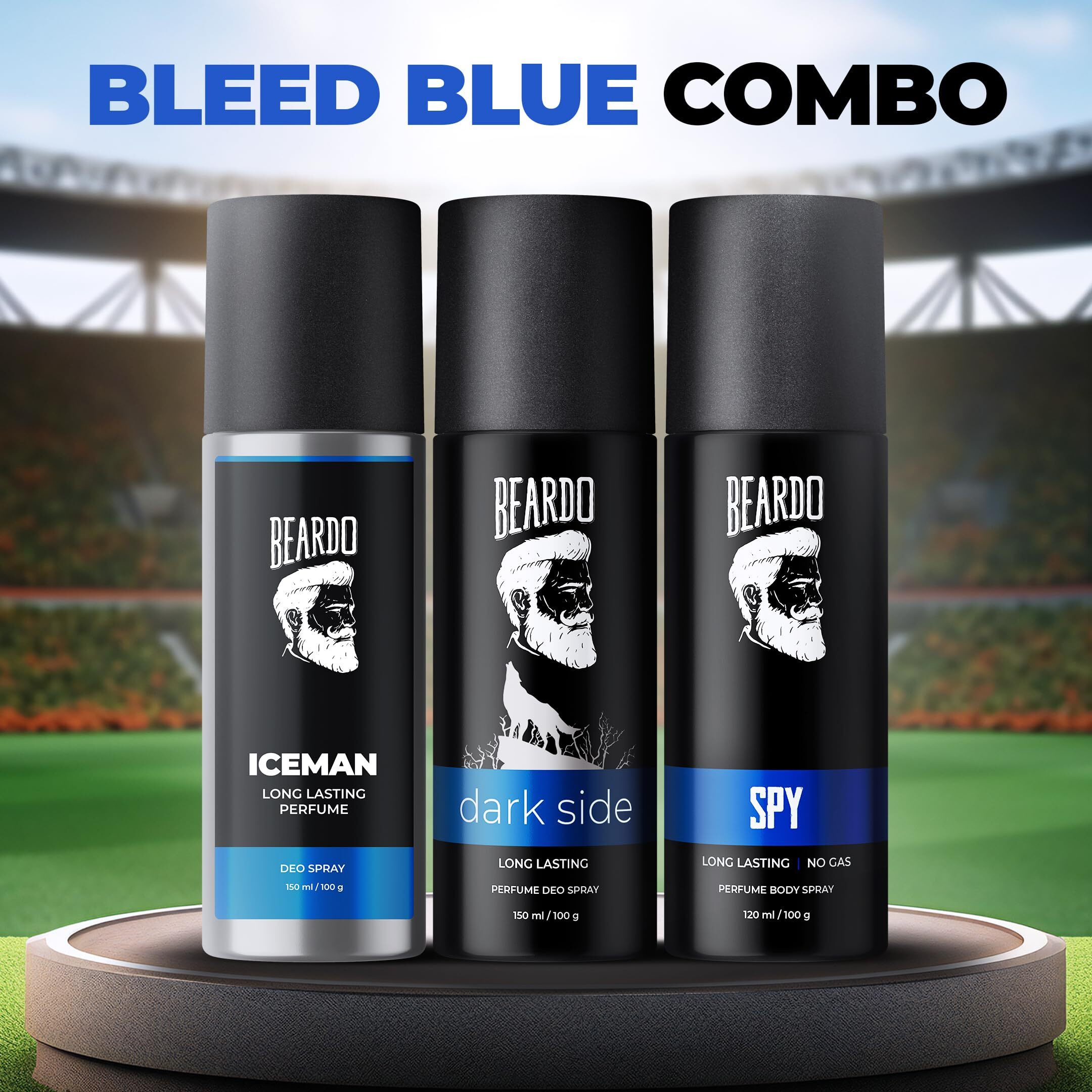 Beardo Iceman, Darkside & Spy Perfume Body Spray (Set of 3) Aromatic Fresh | Long Lasting Deodorant for Men | Date Night Body Deo Gift for Men | Rakhi Gift For Brother | Gift For Friends