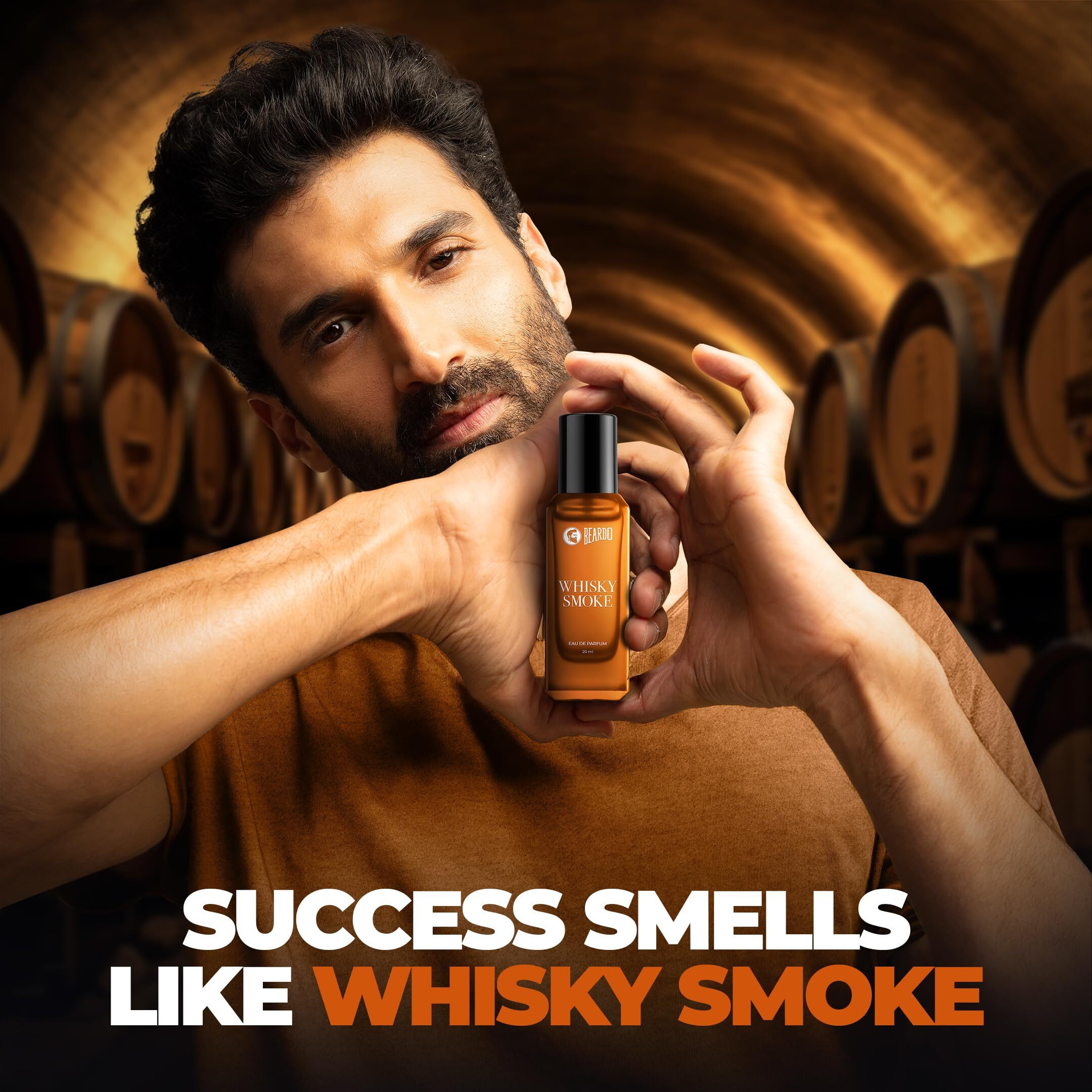 Beardo Whisky Smoke Perfume for Men, 20ml | Valentines Day Premium Giftset for Boyfriend, Husband | Spicy, Woody - Oudh Scent Eau De Parfum | Long Lasting | Rakhi Gift For Brother | Gift For Friends