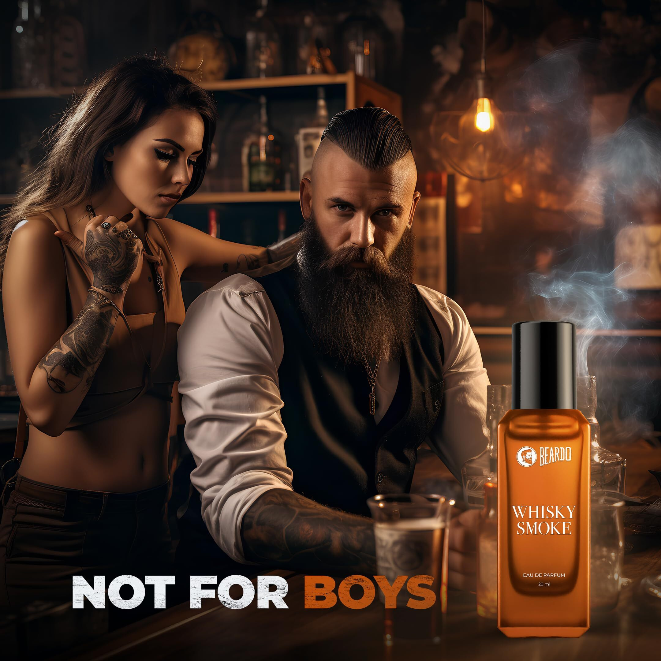 Beardo Whisky Smoke Perfume for Men, 20ml | Valentines Day Premium Giftset for Boyfriend, Husband | Spicy, Woody - Oudh Scent Eau De Parfum | Long Lasting | Rakhi Gift For Brother | Gift For Friends