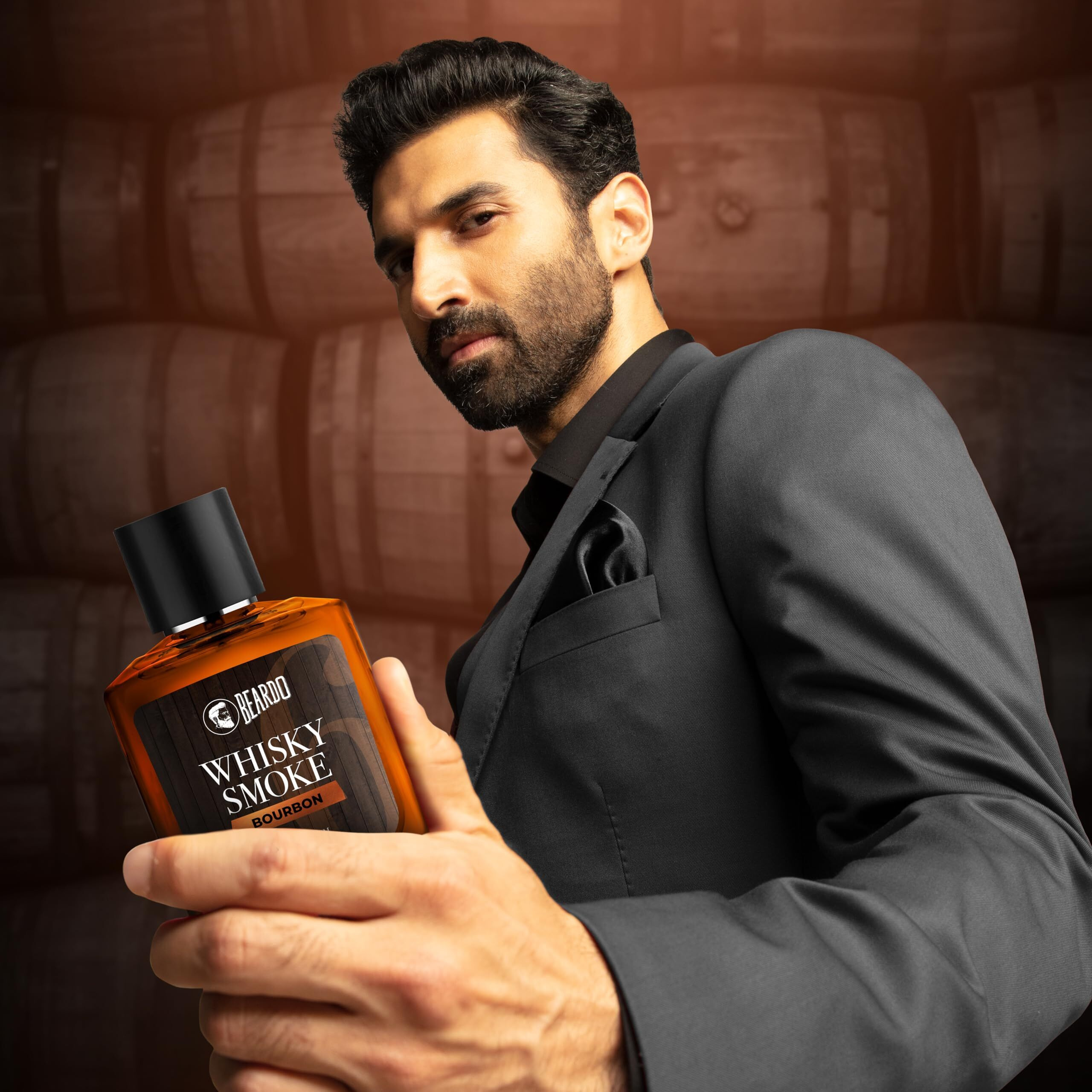 Beardo Whisky Smoke Deodorant 120ml & Bourbon Perfume 50ml for Men Giftset | Eau De Parfum & Body Spray | Spicy, Woody - Oudh | Long Lasting Mens Perfume | Date night fragrance | Rakhi Gift for Brother | Friendship Day Gift