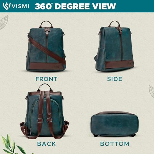 VISMIINTREND Stylish Women Teal Blue Leather Backpack Handbag for Teen Girls | Everyday use Ladies Sling Bag Shoulder Purse for Office, College, Travel, Birthday Gift | Rakhi Gifts for Sisters, Bhabhi