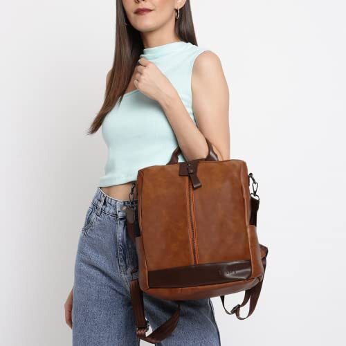 VISMIINTREND Stylish Women Leather Backpack Handbag for Teen Girls | Everyday use Ladies Sling Bag Shoulder Purse for Office, College, Travel, Birthday Gift for Wife | Rakhi Gifts for Sisters, Bhabhi