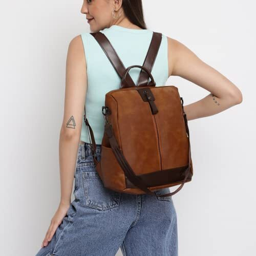 VISMIINTREND Stylish Women Leather Backpack Handbag for Teen Girls | Everyday use Ladies Sling Bag Shoulder Purse for Office, College, Travel, Birthday Gift for Wife | Rakhi Gifts for Sisters, Bhabhi