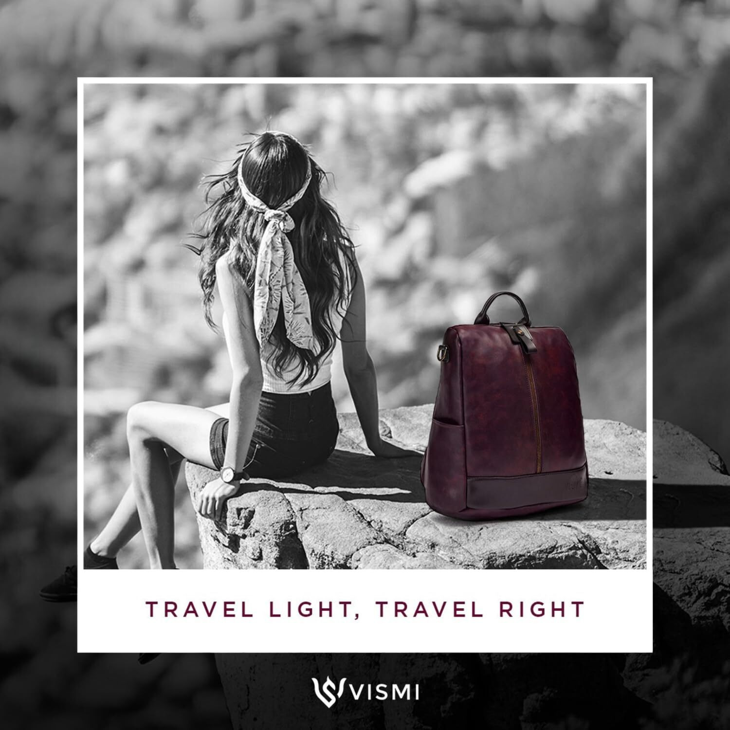 VISMIINTREND Stylish Women Wine Leather Backpack Handbag for Teen Girls | Everyday use Ladies Sling Bag Shoulder Purse for Work, College, Travel, Birthday Gift for Wife| Rakhi Gifts for Sisters/Bhabhi