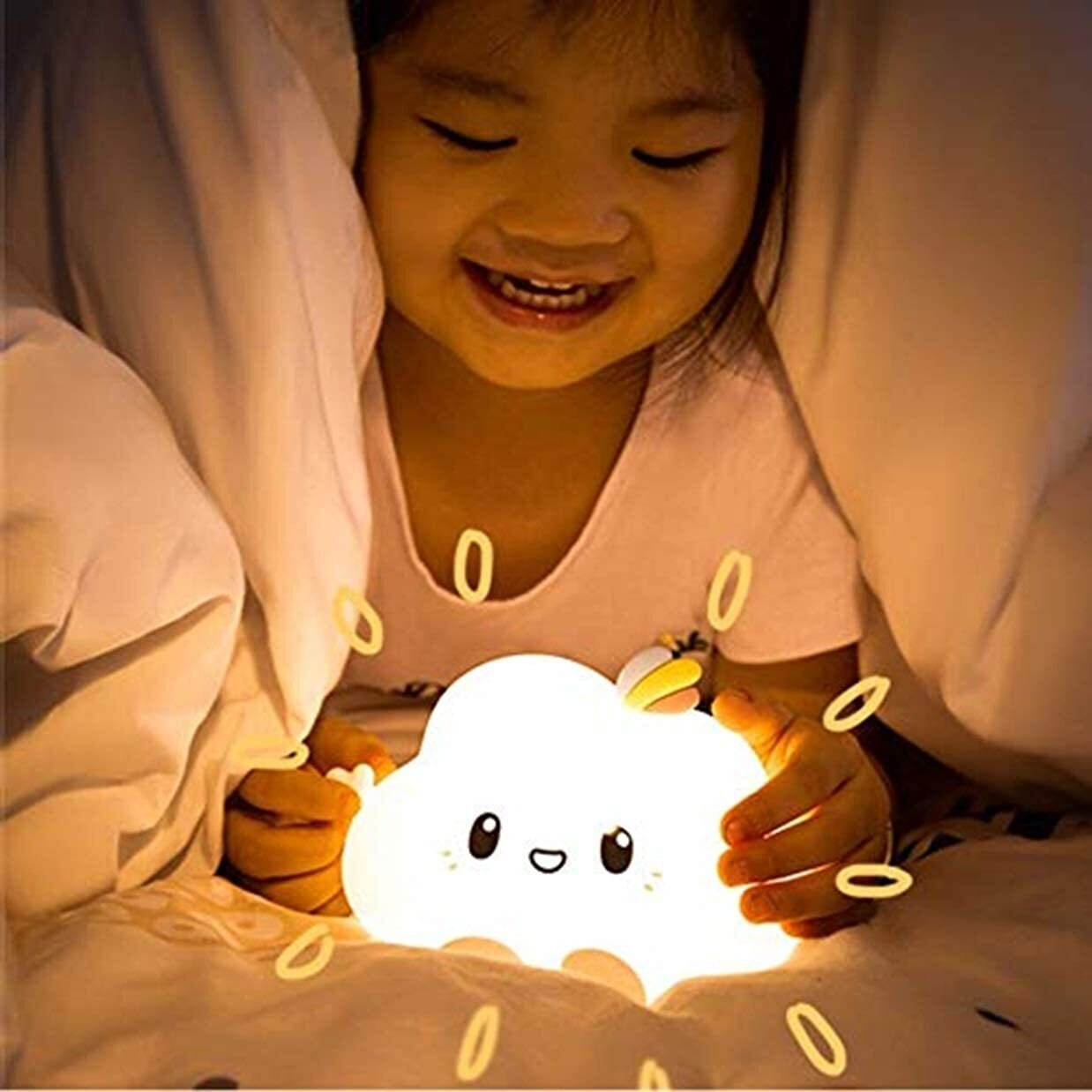 NYRWANA Night Lamp for Bedroom, Cute Lamp, Night Lamp for Kids, Silicone Lamp, Cute Night Lamp, Birthday Gifts, Lamp for Kids, Light Lamp, Rechargeable, Rakhi for Brother, Cloud Lamp (Multicolor)