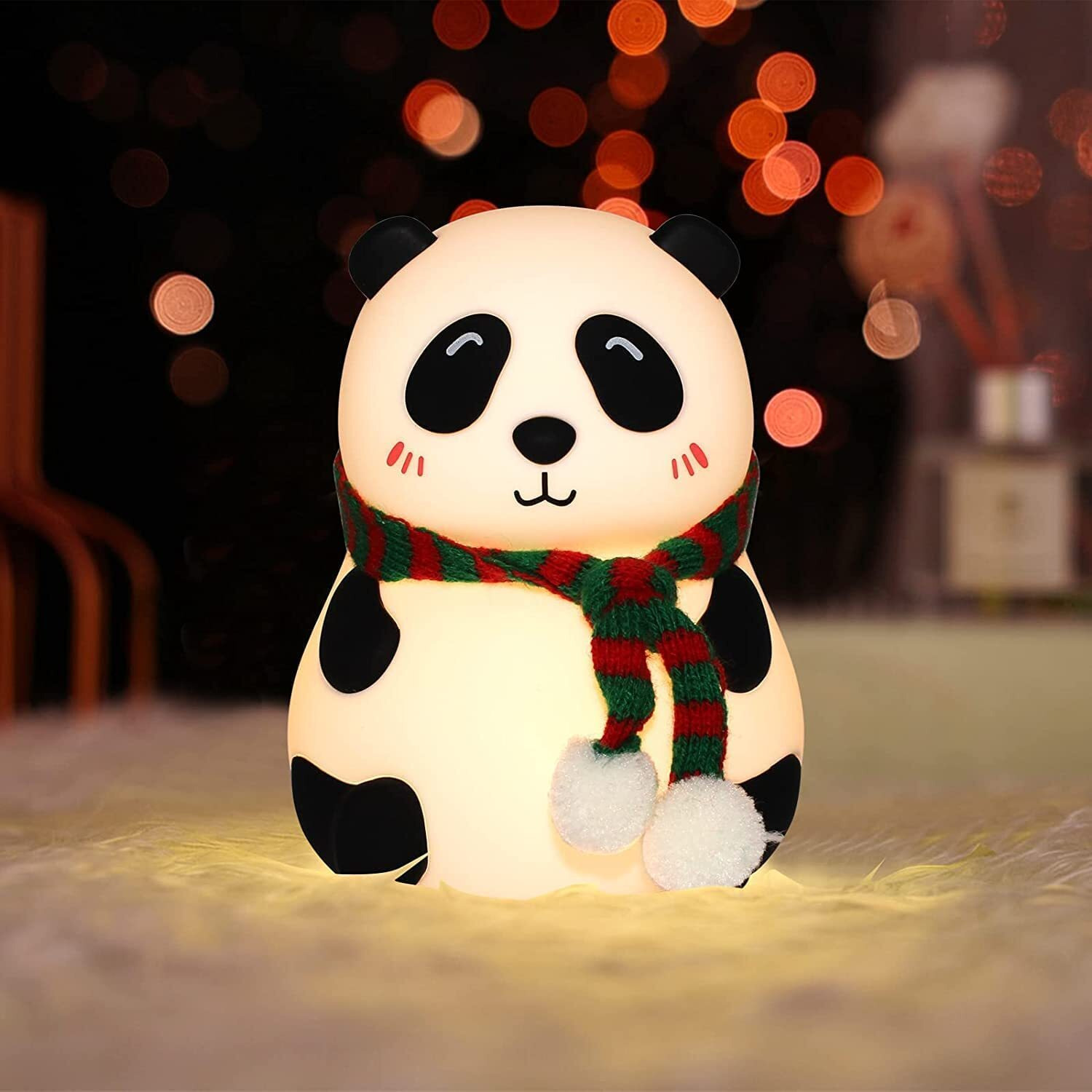 NYRWANA Night Lamp for Bedroom, Panda Lamp, Cute Lamp, Night Lamp for Kids, Panda Light Lamp, Birthday Gifts, Lamp for Kids, Rakhi for Brother, BPA-Free Silicone Lamp, Close Eye (Multicolor)