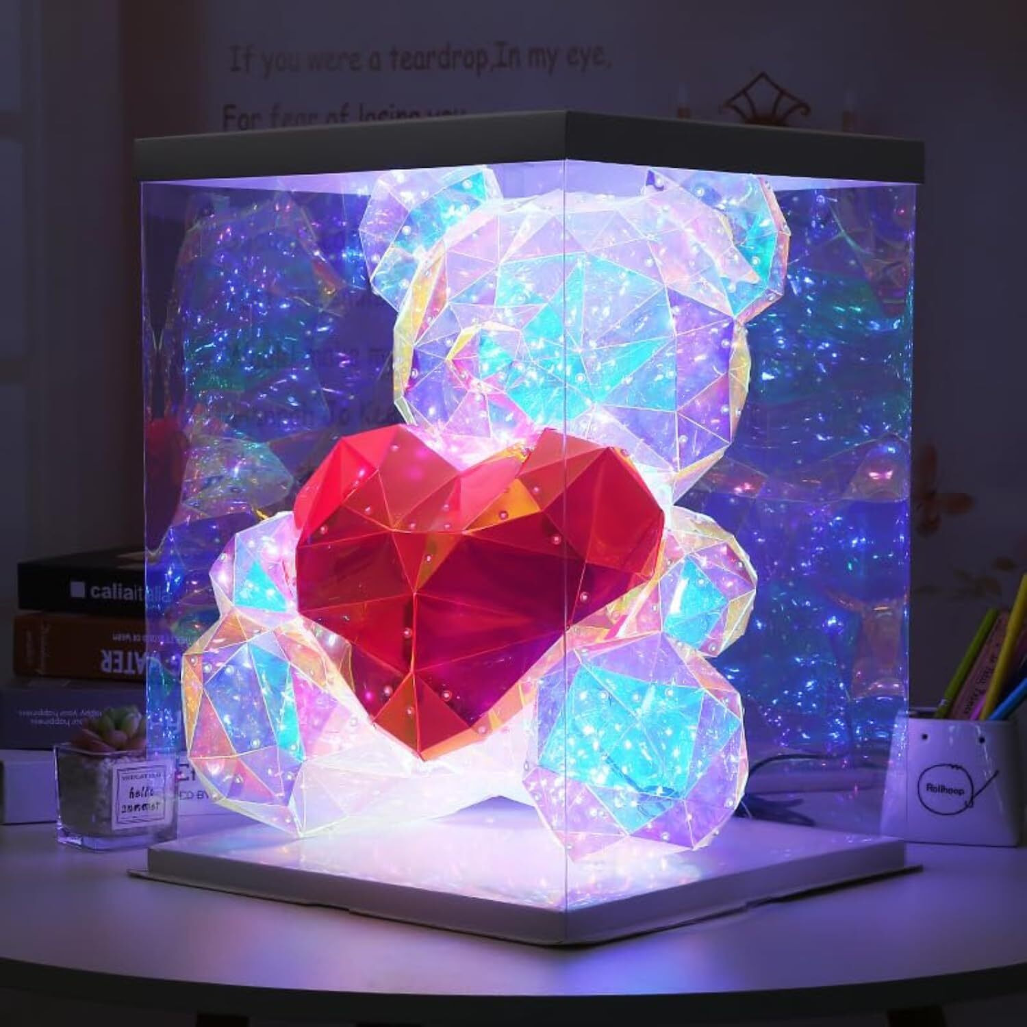 NYRWANA Night Lamp for Bedroom, Cute Lamp, Night Lamp for Kids, Silicone Lamp, Cute Night Lamp, Birthday Gifts, Lamp for Kids, Light Lamp, Rakhi for Brother, USB Powered - Giftbox (LED Teddy Bear)