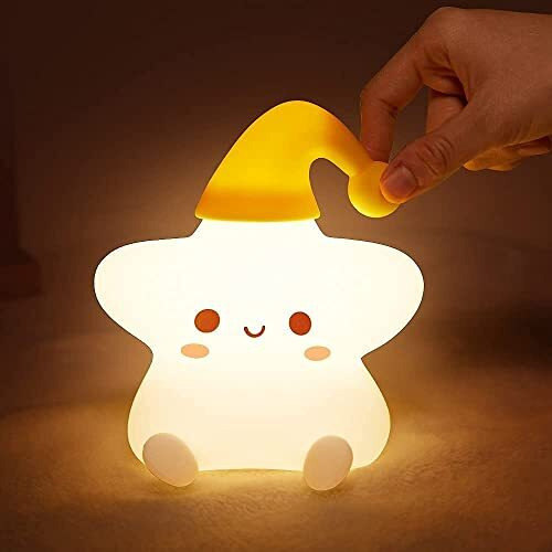 NYRWANA Night Lamp for Bedroom, Cute Lamp, Night Lamp for Kids, Silicone Lamp, Cute Night Lamp, Birthday Gifts, Lamp for Kids, Light Lamp, Rakhi for Brother, Rechargeable, Star lamp (White)