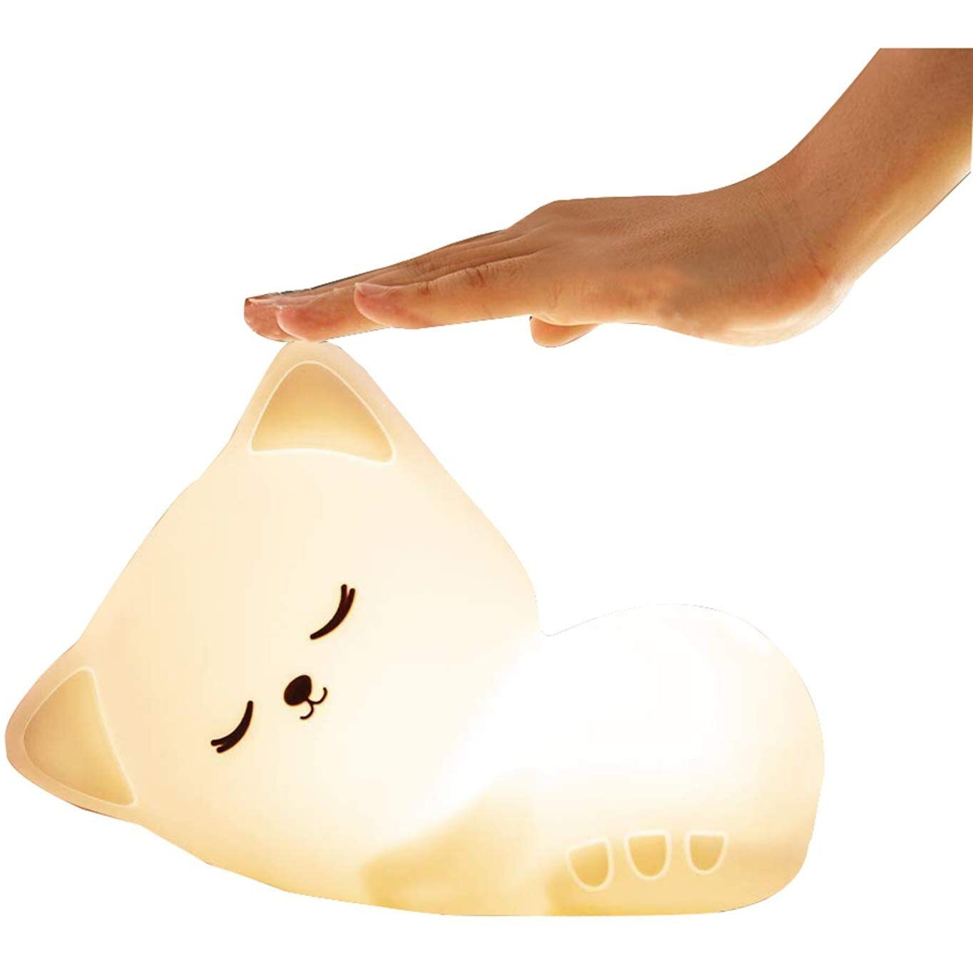 NYRWANA Night Lamp for Bedroom, Cute Lamp, Rechargeable Night Lamp for Kids, Silicone Lamp, Cute Night Lamp, Birthday Gifts, Lamp for Kids, Light Lamp, Rakhi for Brother, Cat Lamp (Multicolor)