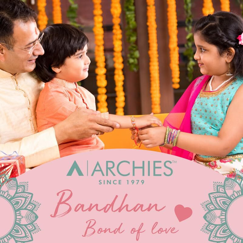 ARCHIES Rakhi Collection For Rakshabandhan | Rakhi For Brother | Rakhi for Bhaiya and Bhabhi | Rakhi Combo Gift Hamper (BROTHERLY-TRADITIONAL STYLE RAKHI COMBO)