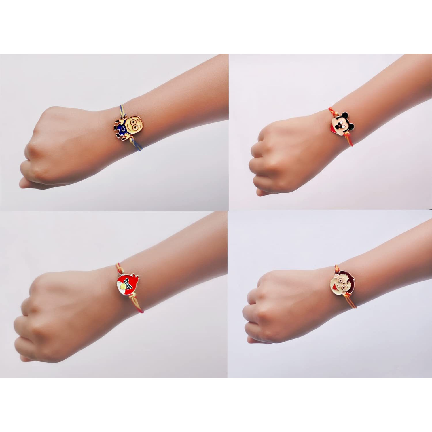 Mahi Combo of 4 Popular Trendy Multicolor Cartoon Kids Rakhi with Meena Work (RCO1105326Z)