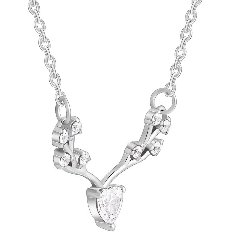 GIVA 925 Silver Deer Heart Zircon Necklace| Rakhi Rakshabandhan Gift for Sister Bhabhi, Gifts for Women & Girls | With Certificate of Authenticity and 925 Stamp | 6 Months Warranty*