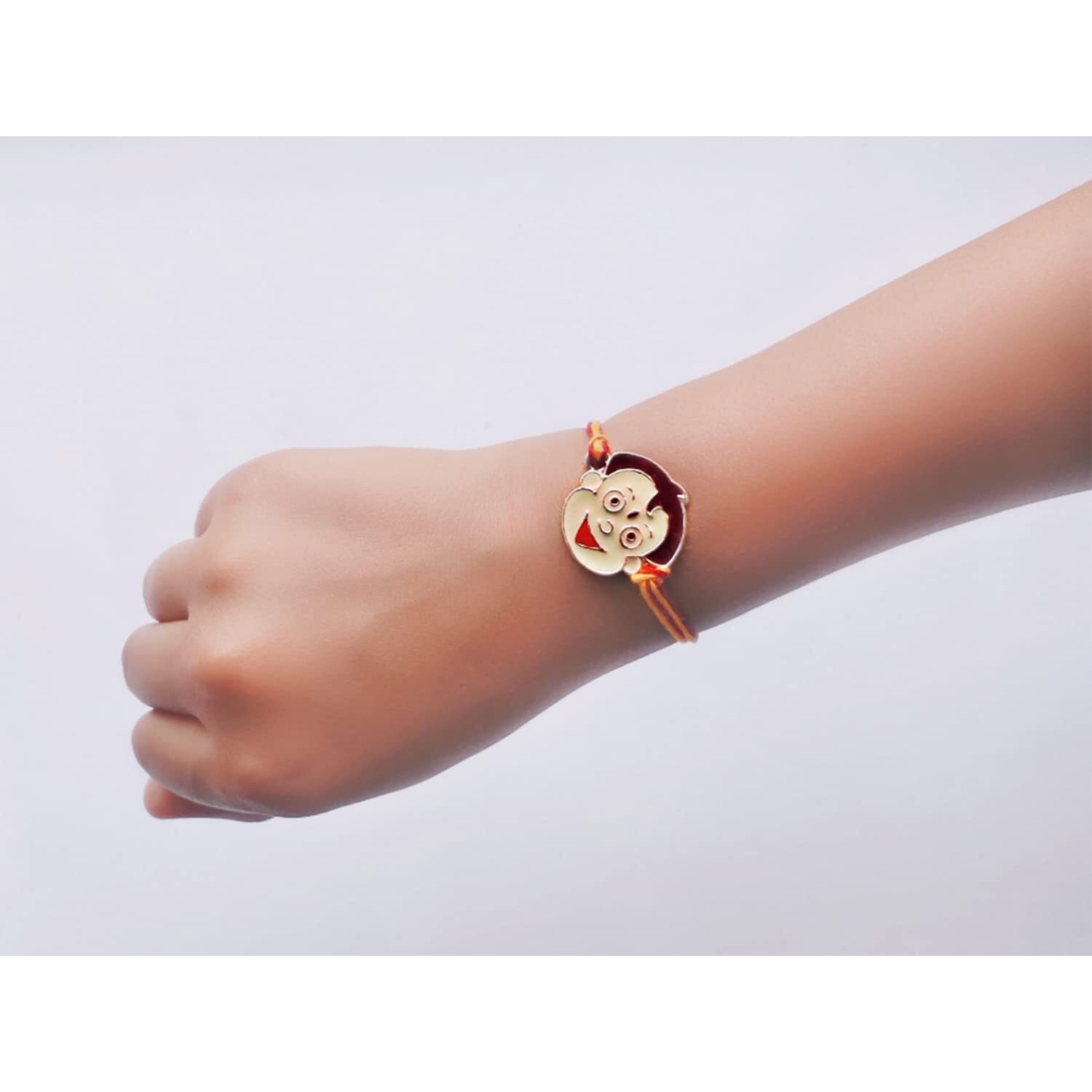 Mahi Rose Gold Plated Cartoon Rakhi for Kids with Meena Work Enamel (RA1100660Z)