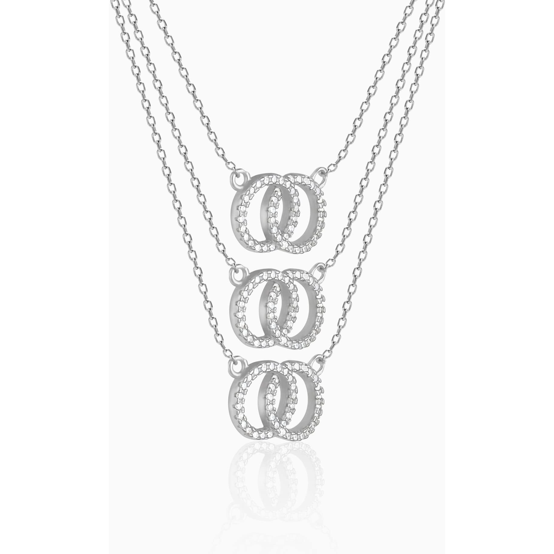 GIVA 925 Silver Aasthas Triple Layer Embrace Necklace |Rakhi Rakshabandhan Gift for Sister Bhabhi, Gifts for Women & Girls| With Certificate of Authenticity and 925 Stamp | 6 Month Warranty*