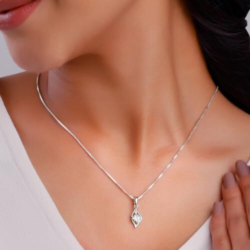 GIVA 925 Anushka Sharma Silver Falling Dew Pendant With Box Chain|Rakhi Rakshabandhan Gift For Sister Bhabhi,Gifts For Women & Girls|With Certificate Of Authenticity And 925 Stamp|6 Month Warranty*