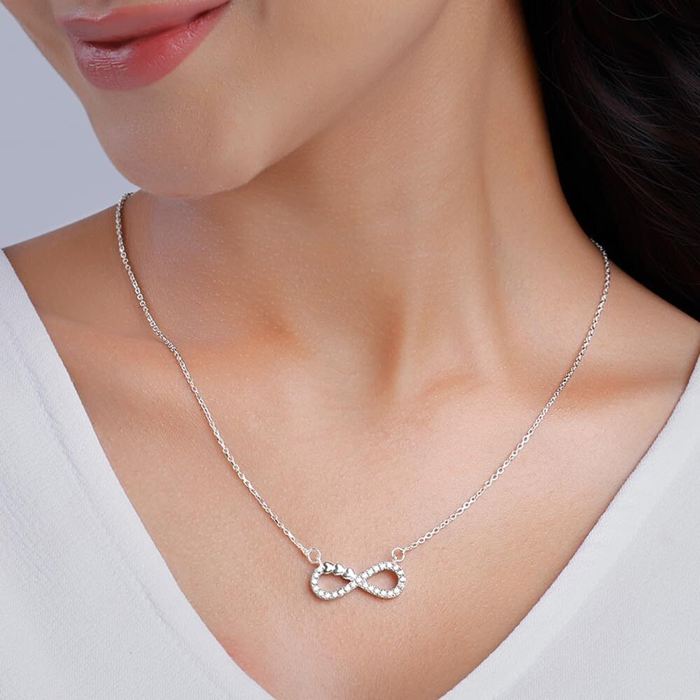 GIVA 925 Silver Infinity Heart Necklace |Rakhi Rakshabandhan Gift for Sister Bhabhi, Gifts for Women & Girls| With Certificate of Authenticity and 925 Stamp | 6 Month Warranty*