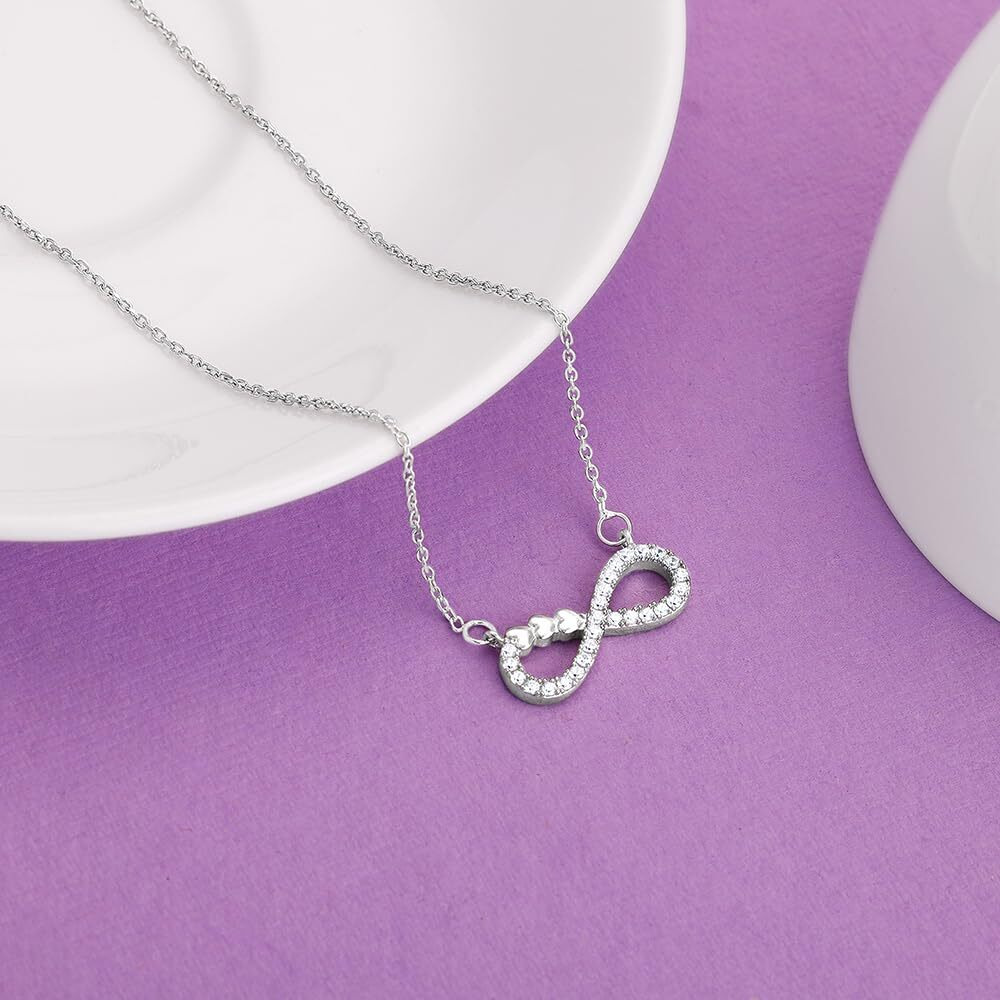 GIVA 925 Silver Infinity Heart Necklace |Rakhi Rakshabandhan Gift for Sister Bhabhi, Gifts for Women & Girls| With Certificate of Authenticity and 925 Stamp | 6 Month Warranty*