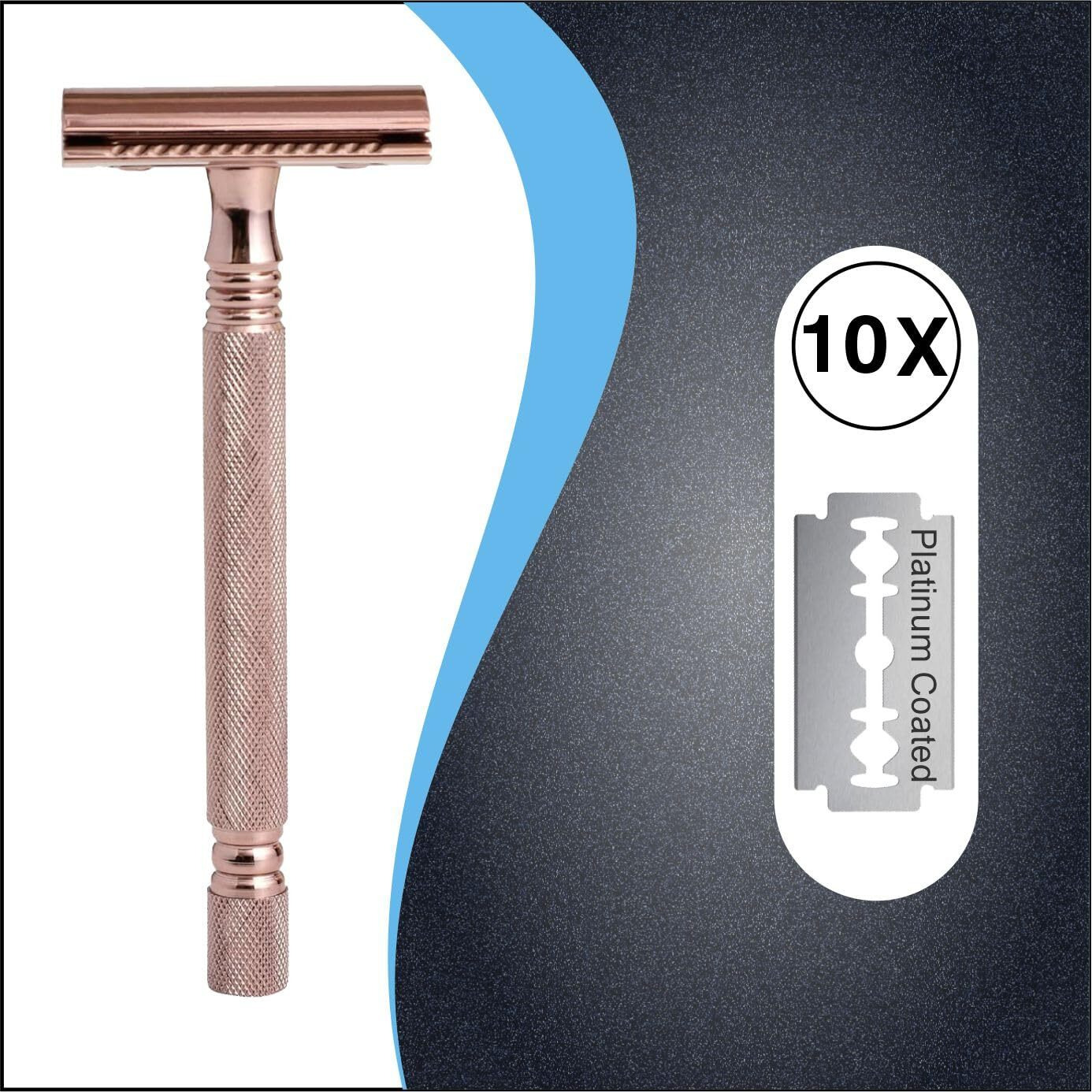 Pearl Shaving Double Edge Safety Razor SS-01 Blush Wine made with Brass Metal - Shaving Razor for Men | Classic & Traditional shaving Kit for Men | Premium Blade Razors for Rakhi Gift Option