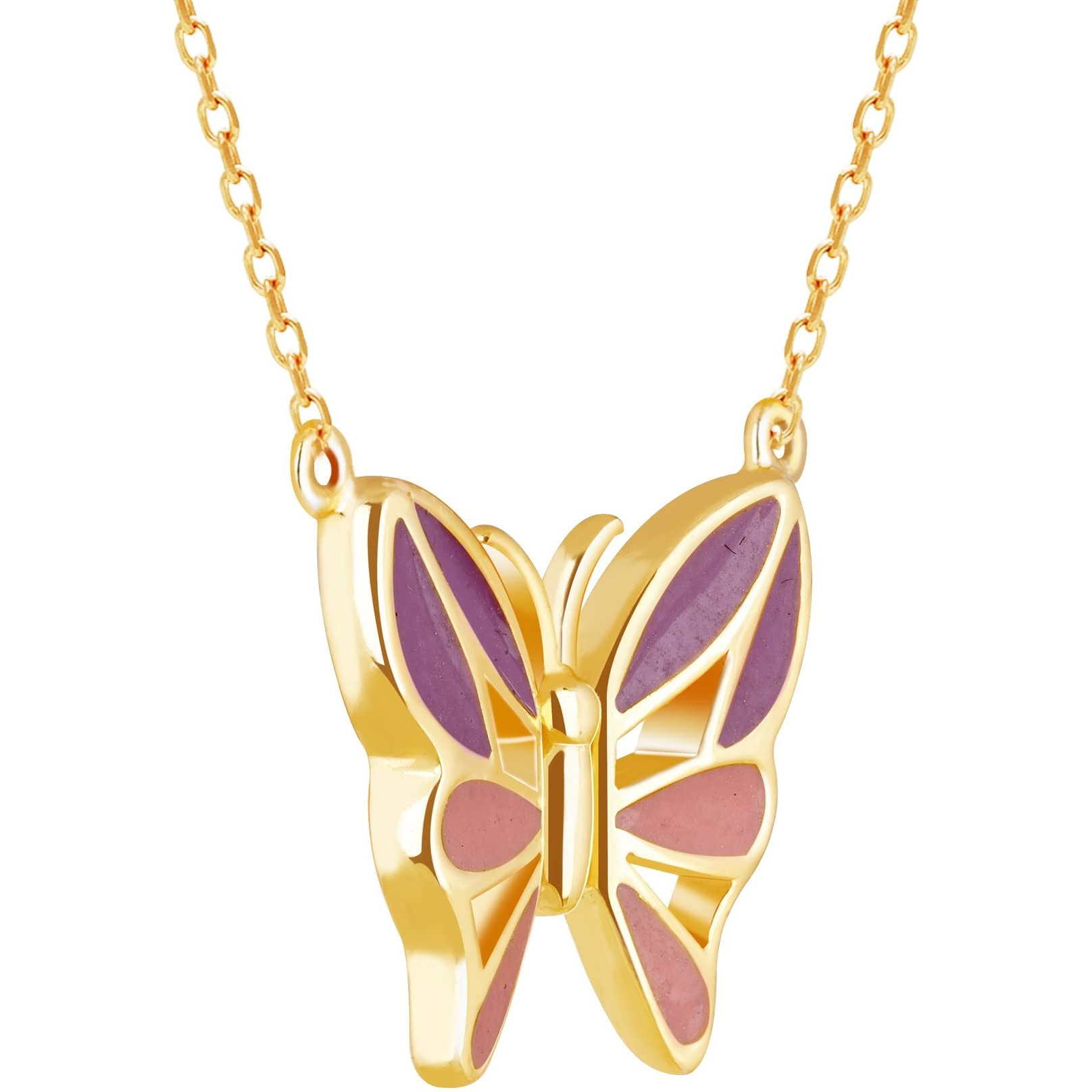 GIVA 925 Silver Golden Flutter With Joy Butterfly Necklace|Rakhi Rakshabandhan Gift For Sister Bhabhi,Women&Girls,Pendant To Gift|With Certificate Of Authenticity And 925 Stamp|6 Months Warranty