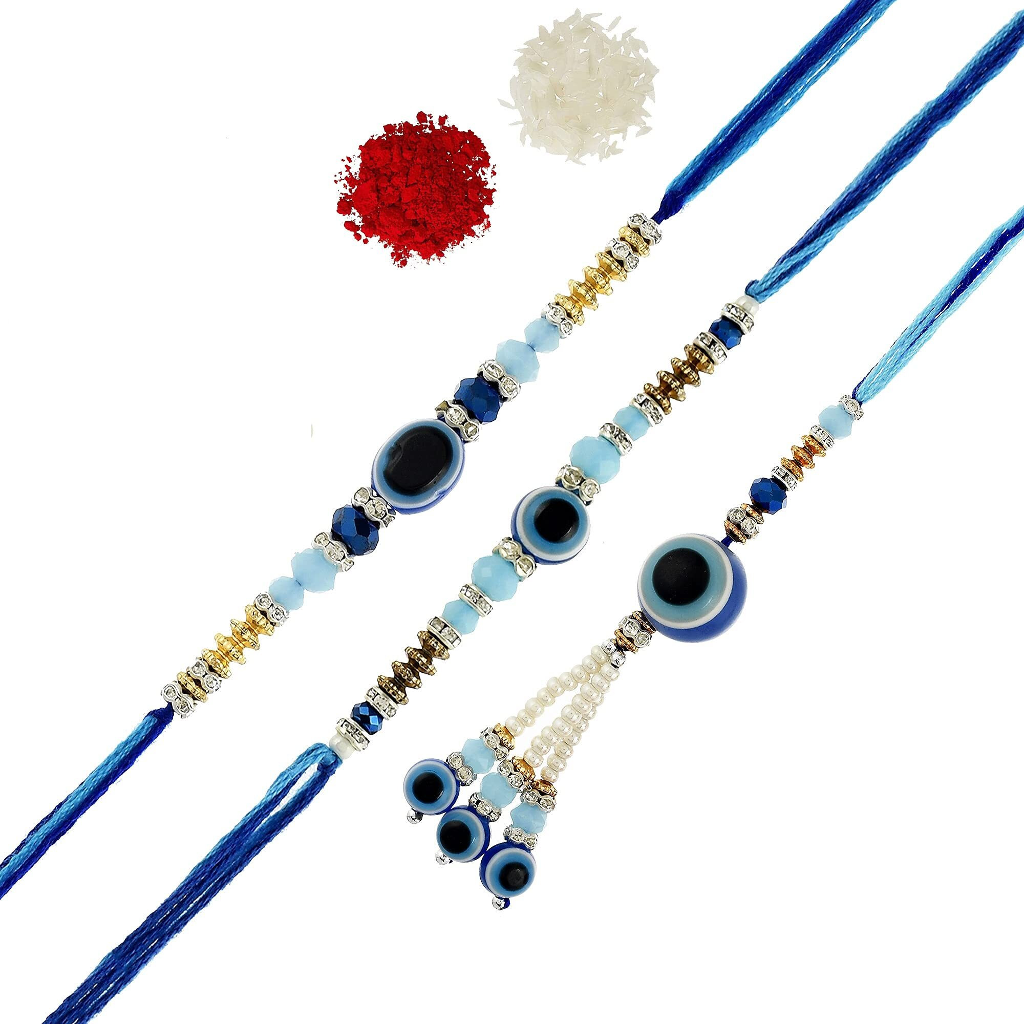 perpetual Couple Design Rakhi For Brother And Bhabhi | Handmande Thread Rakhi Combo Set Of 2 | Tie the Bond of Love with Raksha Bandhan.