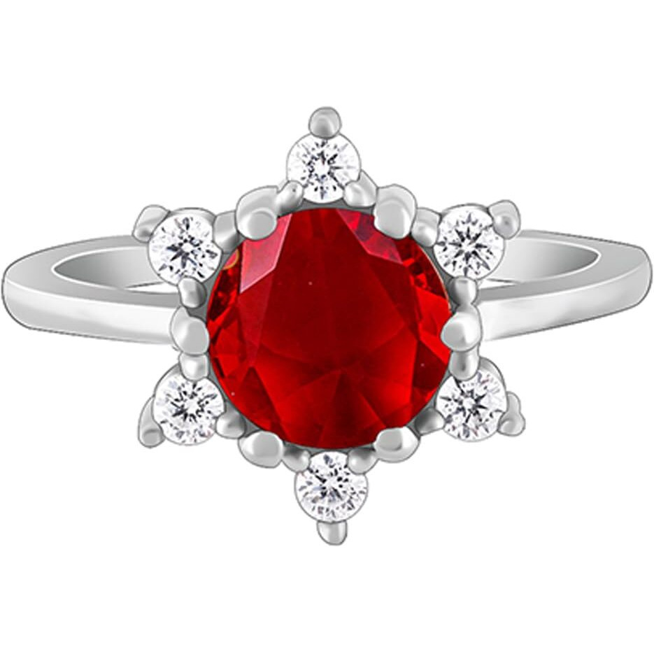 GIVA 925 Silver Blooming Red Ring,Fixed Size, Indian - 12 | Rakhi Rakshabandhan Gift for Sister Bhabhi, Gifts for Women & Girls | With Certificate of Authenticity and 925 Stamp | 6 Months Warranty*