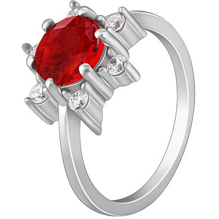 GIVA 925 Silver Blooming Red Ring,Fixed Size, Indian - 12 | Rakhi Rakshabandhan Gift for Sister Bhabhi, Gifts for Women & Girls | With Certificate of Authenticity and 925 Stamp | 6 Months Warranty*