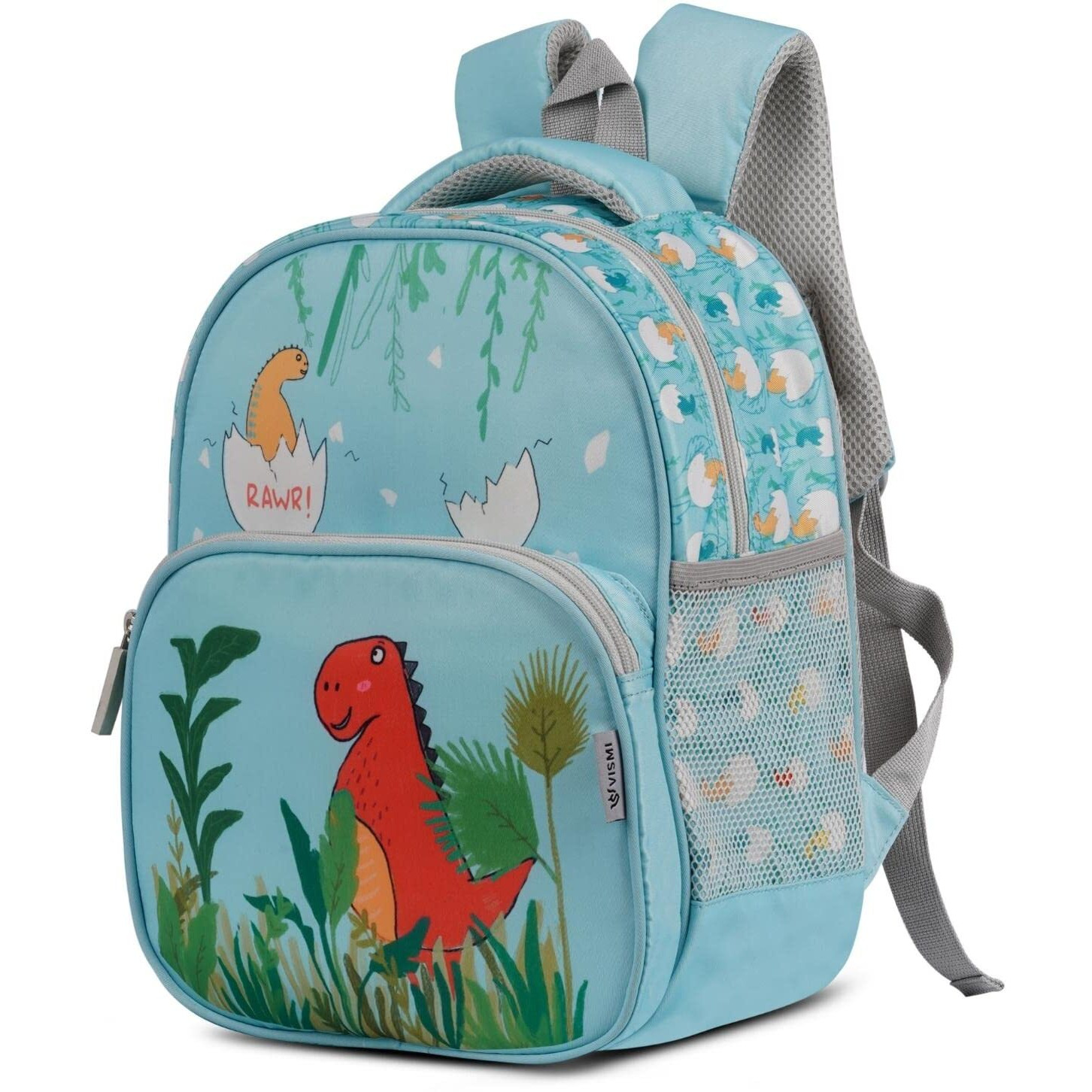 VISMIINTREND School Bags 13 Backpacks for Kids Boys & Girls (1-4 Years) | Cartoon Print Daypack for Preschool, KG, Nursery, Tuition, Picnic, Birthday, Rakhi gift for Sister/Brother (Dinosaur)