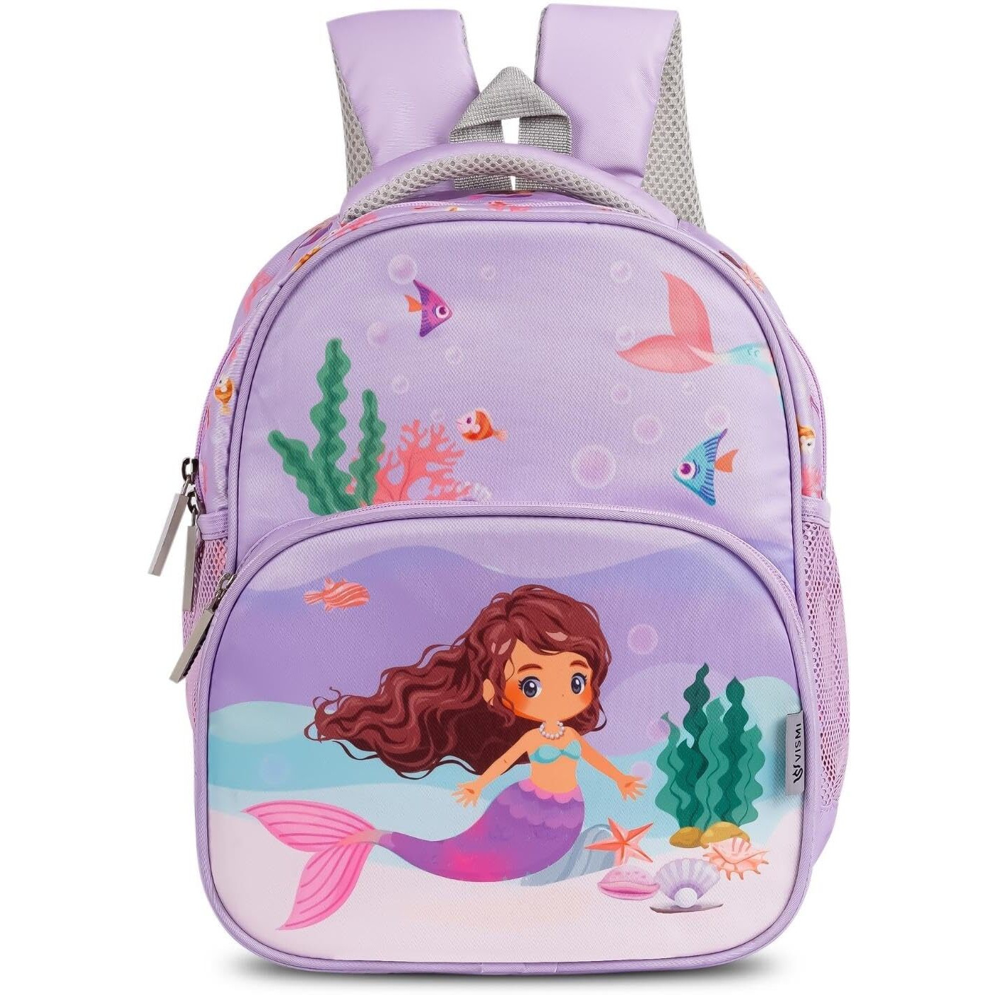 VISMIINTREND School Bags 13 Backpacks for Kids Boys & Girls (1-4 Years) | Cartoon Print Daypack for Preschool, KG, Nursery, Tuition, Picnic, Birthday, Rakhi gift for Sister/Brother (Mermaid)