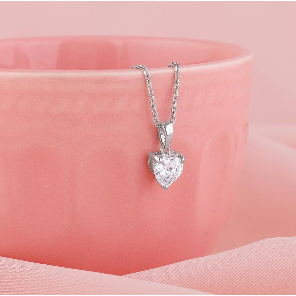 GIVA 925 Anushka Sharma Silver Solitaire Heart Pendant With Link Chain|Rakhi Rakshabandhan Gift For Sister Bhabhi, Women&Girls|With Certificate Of Authenticity And 925 Stamp|6 Month Warranty*