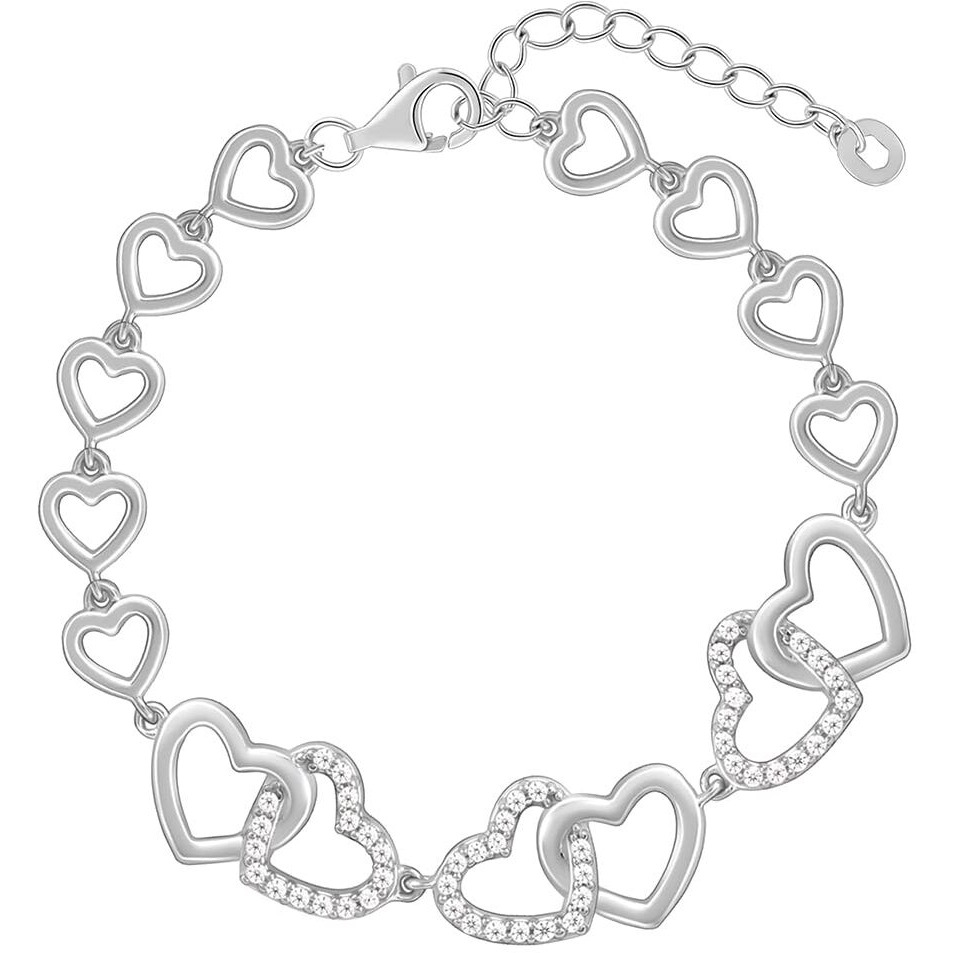 GIVA 925 Silver Interlocked Heart Duo Bracelet | Rakhi Rakshabandhan Gift for Sister Bhabhi, Gifts for Women & Girls| With Certificate of Authenticity and 925 Stamp | 6 Month Warranty*