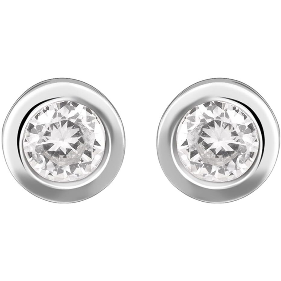 GIVA 925 Silver Zircon Bezel Stud Earrings|Gifts For Girlfriend,Rakhi Rakshabandhan Gift For Sister Bhabhi,Gifts For Women & Girls|With Certificate Of Authenticity And 925 Stamp|6 Month Warranty*