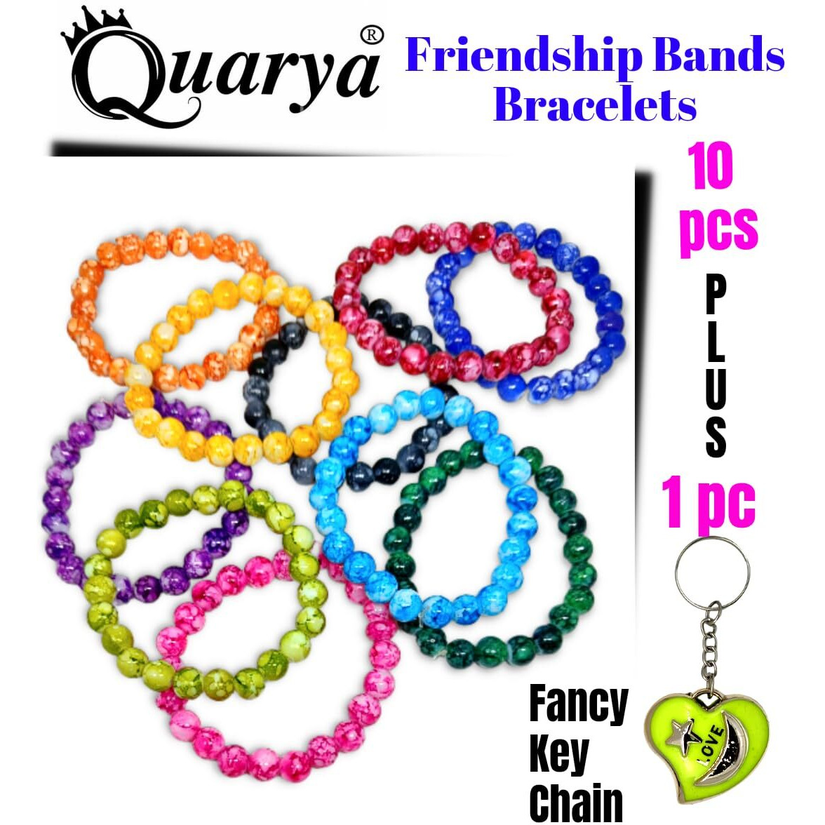 Quarya Rakhi for Brother Friendship Bands Bracelets Gem Stone Pearl Beads Rakhis Bracelet Reiki Feng Shui Protection Bands Unisex Gift for Raksha Bandhan Friendship Day For Adults Girls and Boys