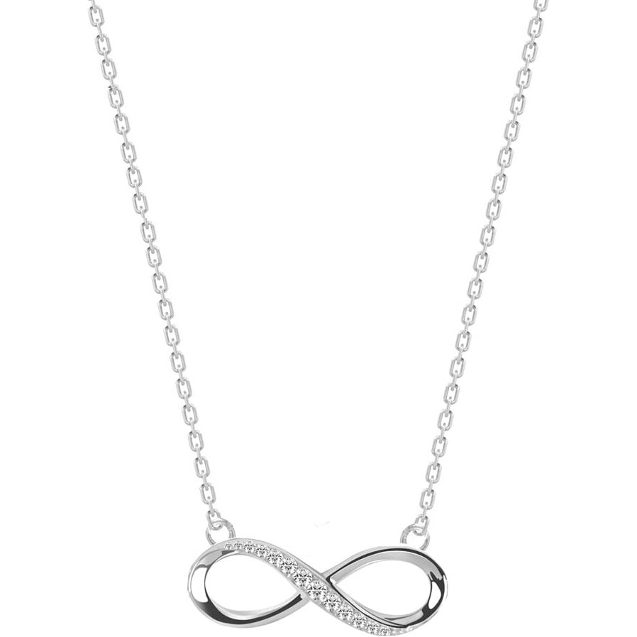 Clara 925 Sterling Silver Infinity Pendant Chain Necklace | Rhodium Plated, Swiss Zirconia | Rakhi Rakshabandhan Gift for Sister Bhabhi |Gift for Women and Girls