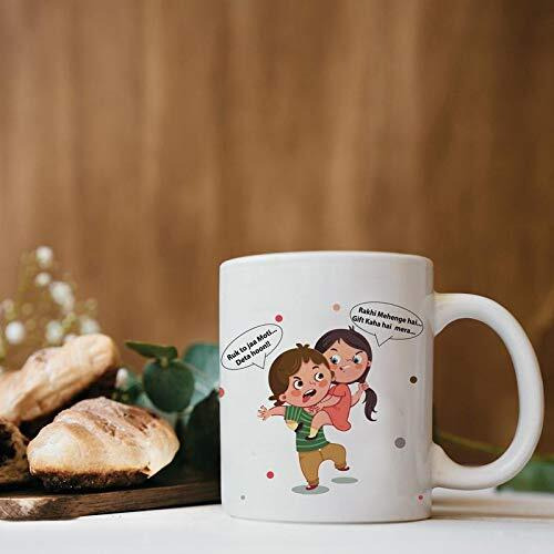 The Purple Tree Rakshabandhan Rakhi Gift Mug for Sister and Brother Mug (330 ml, Pack of 1), Rakhi Gift for Sister Brother, Rakhi Mug, rakshabandhan Gift Mug, Gift for Brother, Gift for Sister