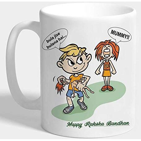 The Purple Tree Rakshabandhan Rakhi Gift Mug for Sister and Brother Mug (330 ml, Pack of 1), Rakhi Gift for Sister Brother, Rakhi Mug, rakshabandhan Gift Mug, Gift for Brother, Gift for Sister