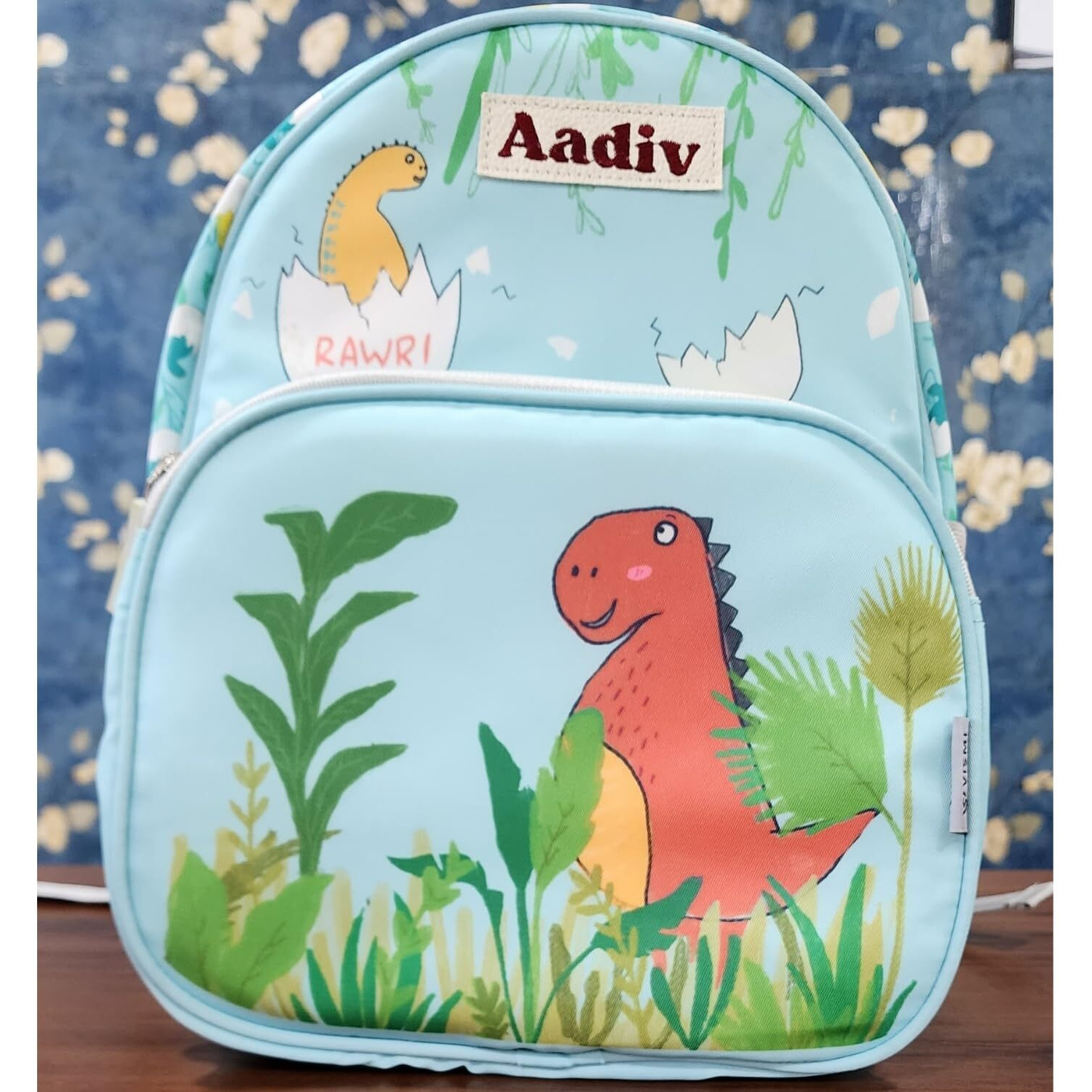 VISMIINTREND Customized School Bags 13 Backpacks for Kids Boys & Girls (1-4 Years) | Cartoon Print Daypack for Preschool, KG, Nursery, Picnic, Birthday, Rakhi gift for Sister/Brother (Dinosaur)