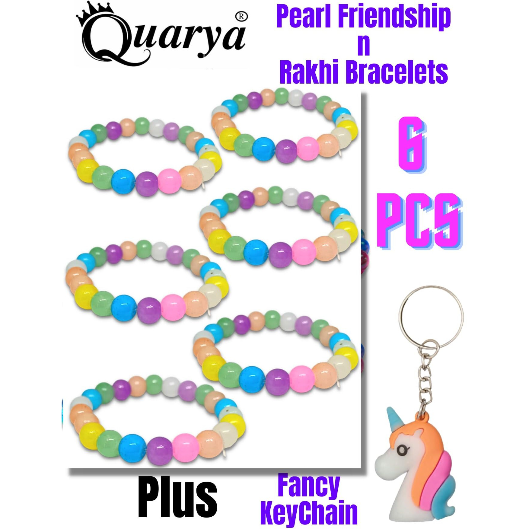 Quarya Rakhi for Brother Friendship Bands Rakhi Bracelets Gem Pearl Beads Reiki Feng Shui Protection Bands Unisex Gift for Rakshabandhan Friendship Day For Brother Sister Girls & Boys